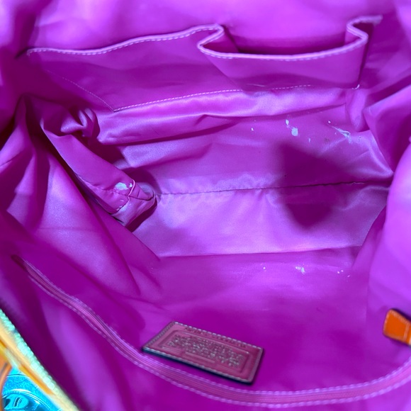 Coach Authentic Poppy Op Art Signature Jacquard Lined Shoulder/Tote Bag - Picture 12 of 12